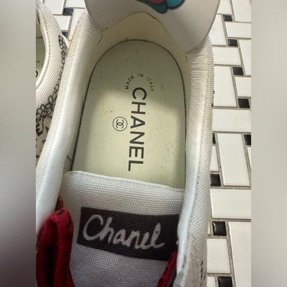 SOLD OUT 
Chanel Artistic White Sneakers with Red and Blue Accents - Picture 8 of 15